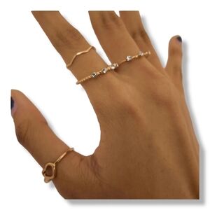 Heart and Rhinestone  Decor Rings